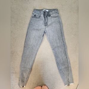 KANCAN acid wash freyed end jeans